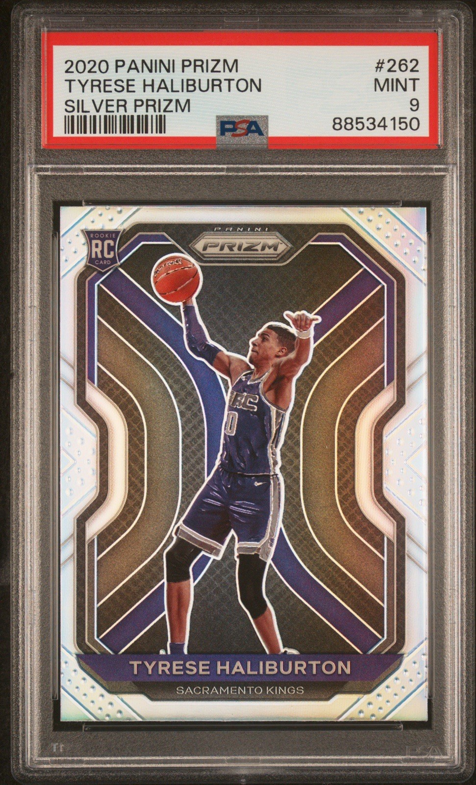 Tyrese Haliburton 2020-21 Panini Prizm Silver Prizm Rookie RC #272 PSA Mint 9!