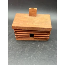 Vintage Wooden Log Cabin Incense Burner 