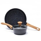 Jovire 2-Piece Nonstick Cookware Set10.25 Inch Frying Pan 1.43Qt Saucepan Lid