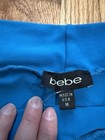 bebe Blue Solid Ruffle Straight Pencil Mini Peplum Skirt Women’s Regular Size M — photo 3