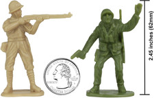 BMC WW2 Iwo Jima Plastic Army Men - 32 American and Japanese Soldier Figures