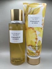 Victoria’s Secret Pineapple & Shea Body Mist & Fragrance Lotion Glow 8oz Set NEW