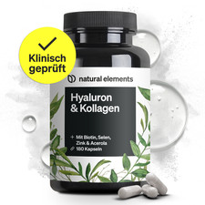 natural elements Hyaluronsäure Kollagen Komplex – Biotin, Vit C & Bambusextrakt