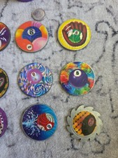POGs 1990's All Metal Slammer Lot Of 9 8 Ball,Cool Designs 8-1Oz 1-3oz W/case