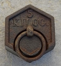 ancien poids 5 kg Hexagonale en fonte pour balance