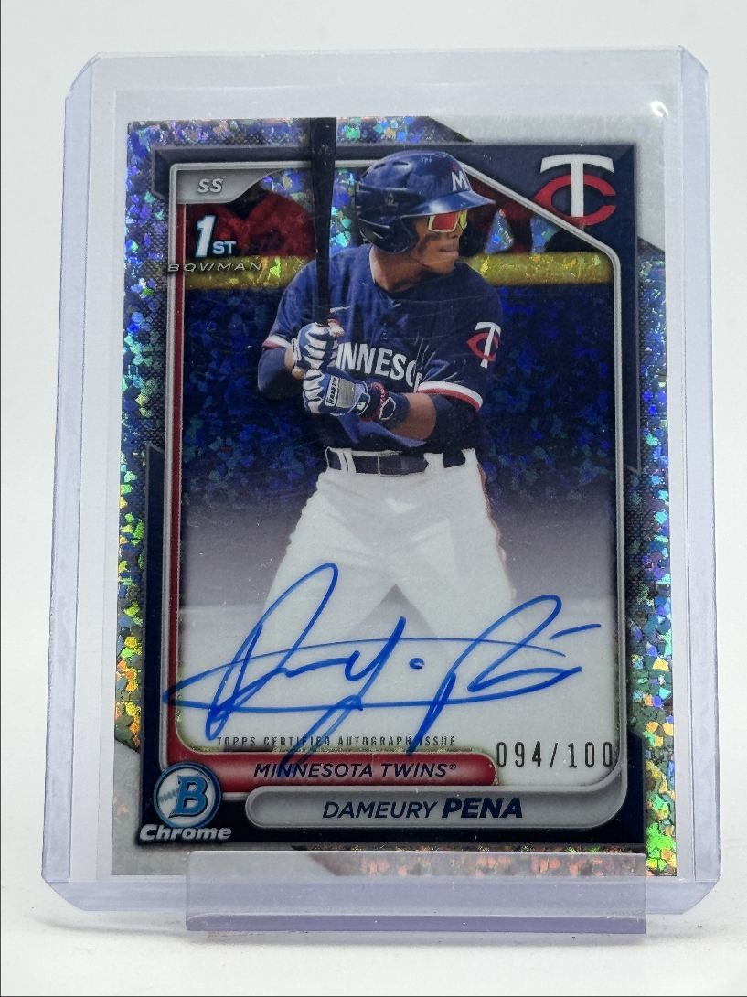 DAMEURY PENA 2024 BOWMAN CHROME 1ST MINI DIAMOND REFRACTOR AUTO /100 Q2754