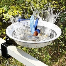 Deck Mounted Birdbath 11.4 inch Bird Feeder for Deck Railing with Adjustable ...