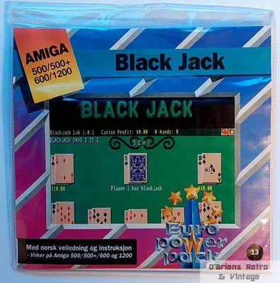 Black Jack   Euro Power Pack Vol. 13 (Amiga)   Casino Card Game   Danish Edition