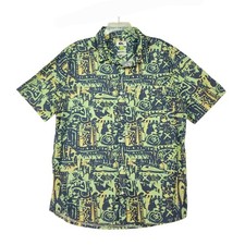 Quicksilver Shirt Mens L Hawaiian Regular Fit Short Sleeve Button Up Casual