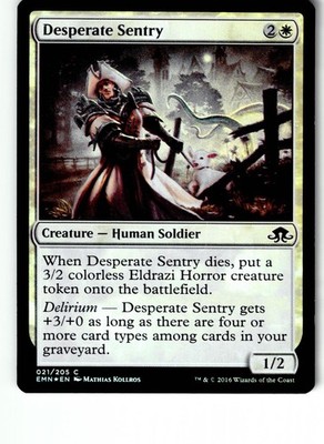 Desperate Sentry 21 Common Eldritch Moon Magic: The Gathering Foil LP