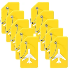 10 Pack Silicone Luggage Tag for Suitcases with Stainless Loop, TSA Approved,...