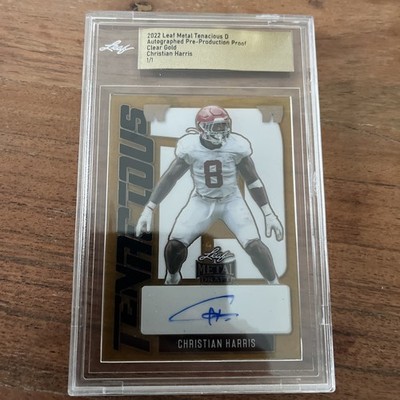 2022 Leaf Metal Tenacious SP Christian Harris RC 1/1 AUTO TEXANS/ALABAMA Gold