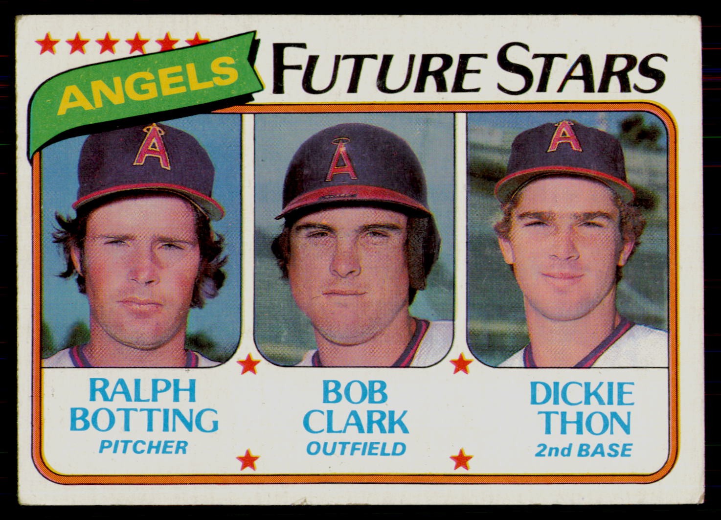 1980 Topps #663 Angels Future Stars (Ralph Botting / Bob Clark / Dickie Thon)