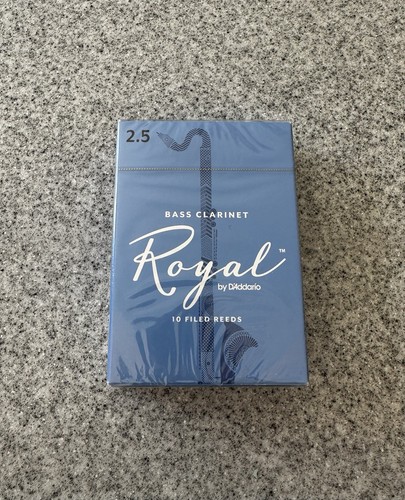 Rico Royal Bassklarinettenblätter #2,5 Box mit 10 Zungen D'Addario REB1025 Brandneu