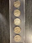 Assorted Lot of 5 Silver Washington Quarters 90% SILVER 1945 - 1949 FV $1.25