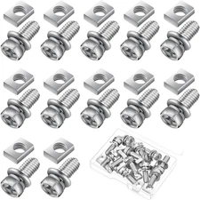 24 Pack M6x16mm Motorcycle Battery Terminal Nuts and Bolt Kit Square Stainless S