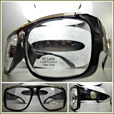 Men CLASSIC VINTAGE RETRO Hip Hop Style Clear Lens EYE GLASSES Thick Black Frame