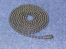 24" Black Coated Steel Military Army Marines Dog Tag Chain Ball Bead Necklace