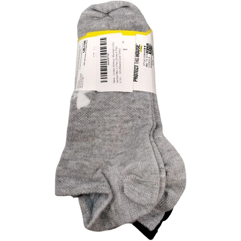 Calcetines Under Armour HeatGear Training No Show para mujer medianos negros, grises Foto 2 de 4