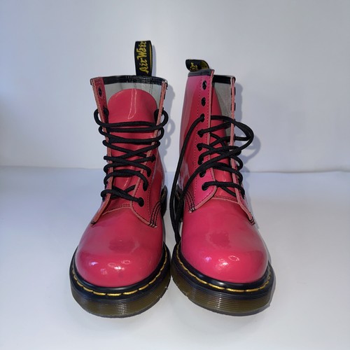 Botas de Combate Dr. Martens 1460 Cuero 8 Ojos en Rosa Caliente Talla 6M