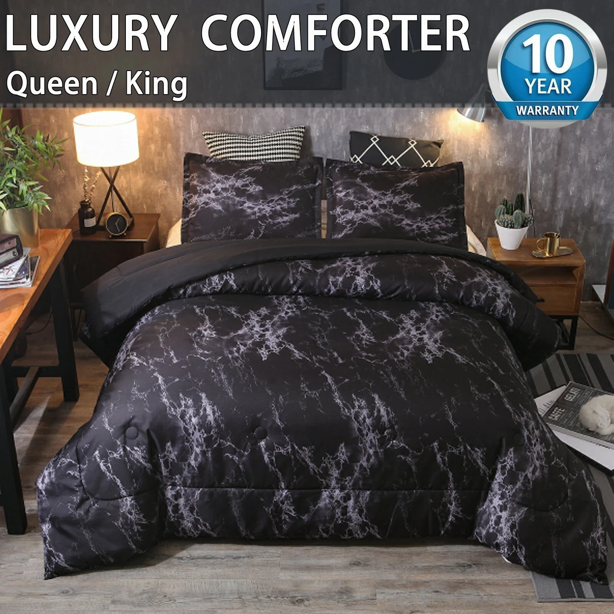Black marble comforter deals