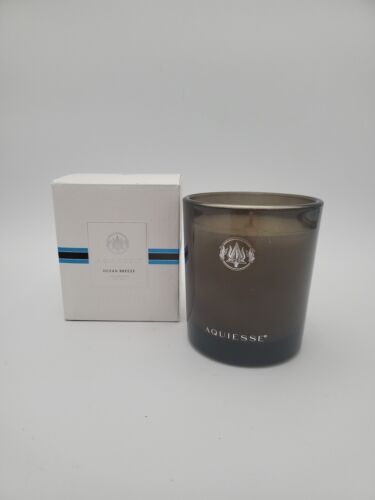 Aquiesse Luxury Soy Candle Ocean BREEZE 9 OZ New In Box Silver Brown USA Made
