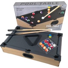 Tabletop Portable Pool Table Mini Billiards Wooden Game Set with Accessories