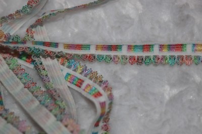 10 yards white rainbow Picot edge Lingerie sewing Stretch Elastic 1/2'' wide