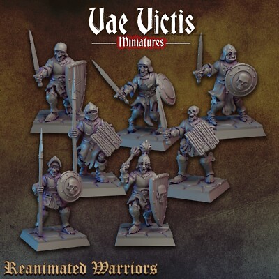 ''Armored Skeletons x7 lot'' Vae Victis Miniatures D&D Mordheim Frostgrave Undead