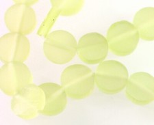 1 Strand Bright Peridot Resin 12mm Round Flat Coin Beads 