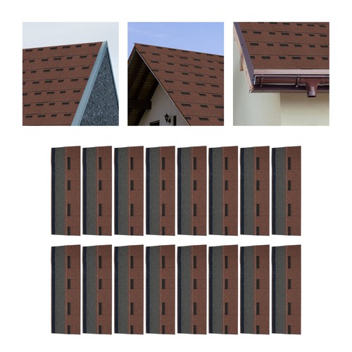 Bardeaux de Toiture, Bardeaux d'Asphalte Tuiles de Toiture, 16Pcs Bardeaux de Toiture en Asphalte - Photo 3/8