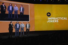 Sal Vulcano Brian Quinn James Murray Joe Gatto speak on stage at t - Old Photo