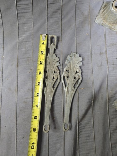 Art Deco Light 5 Arm Hanging Fixture Chandelier Cast Aluminum Antique Riddle - Picture 10 of 13