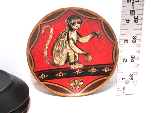 4 Vintage Collectible 4 1/2 inch Plates Circus Elephant Monkey Zebra Big Cat - Picture 3 of 6
