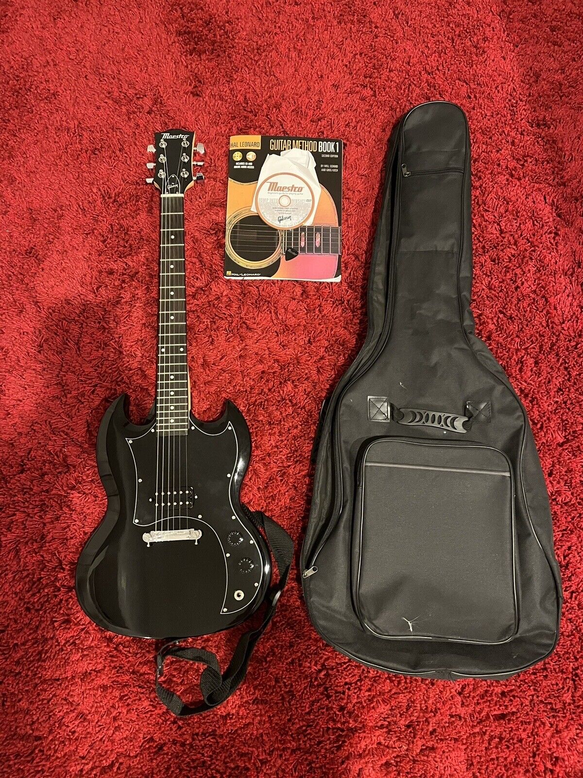 Maestro By Gibson SG Electric Guitar With Strap, Bag, Disc, And Music Book