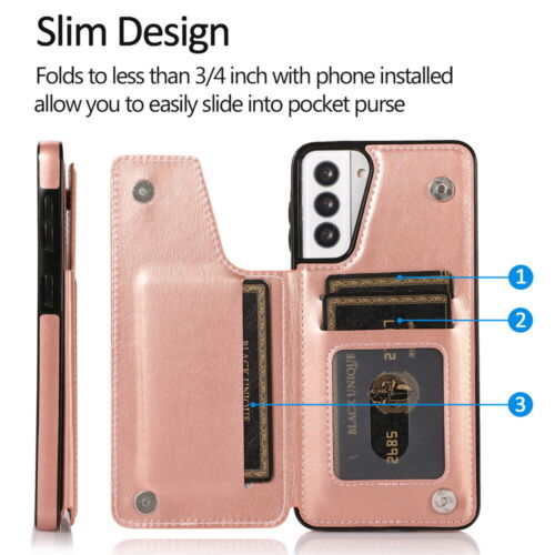 Leather Card Slot Wallet Case Cover Kickstand For Samsung Galaxy A13 A33 A53 A73 - Picture 43 of 81