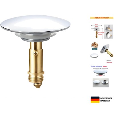 Pop Up Ablaufventil 66mm, Push-Open Ventil Abflussgarnitur, Ablauffilter Bads...