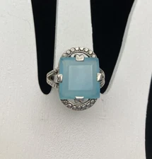 Nicky Butler Chalcedony Sterling Silver  Arch Deco Ring 8