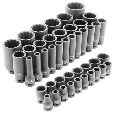 Schlagschrauber Steck Nuss Schlüssel 8-46mm Vielzahn Zwölfkant 12-Kant Kraft Nuß