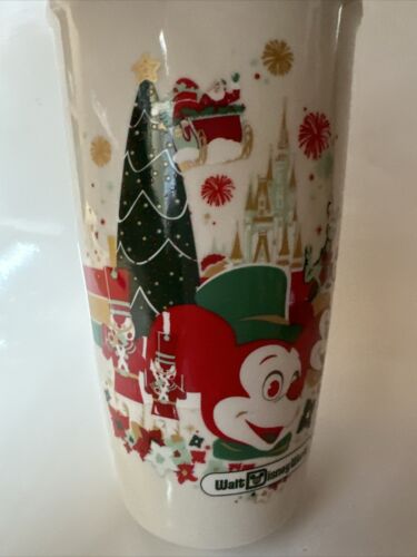 Walt Disney World Starbucks Ceramic Tumbler Mug 12 oz NEW Christmas With Lid - Picture 4 of 10