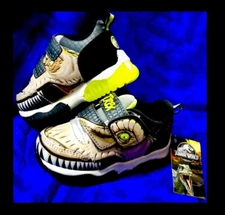 JURASSIC WORLD T-REX 3D Dinosaur Light-Up Athletic Sneakers Boys/Toddler Size 8