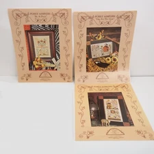 3 Vtg Homespun Elegance Leaflets Purely Samplers One for the Crow Peace Patterns