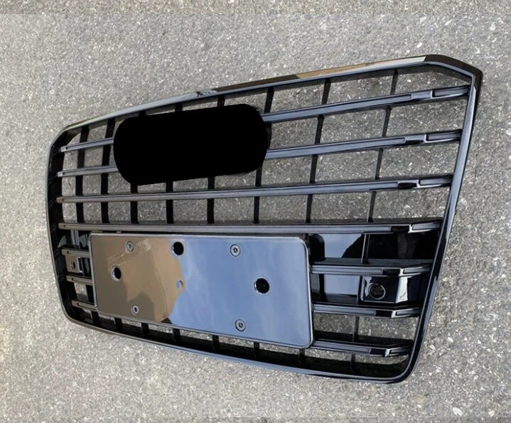 Para Audi 2014-17 A8 S8 D4 S8 Negro Estilo Rejilla Cromada Tira Parachoques Delantero Rejilla Foto 2 de 3