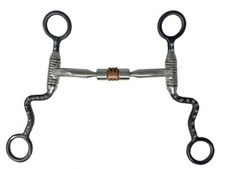 Stainless steel SNAFFLE BIT w/ COPPER ROLLER CENTER w/ 5" Broken mouth 7" Cheeks