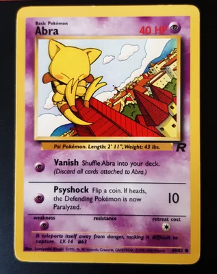 Abra 49/82 Carte Pokemon Card Wizards Team Rocket English - Photo 1/2
