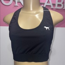 PINK Victoria's Secret Black Sports Bra Racerback zs L