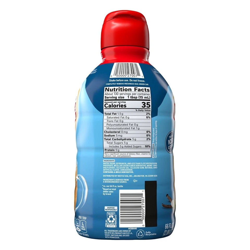 Crema de café refrigerada líquida no láctea Nestlé Coffee mate, (paquete de 2) Foto 2 de 4