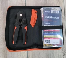Ferrule Crimping Tool Kit with Wire Crimper Tool, Wire Ferrule Container 1200 Pc