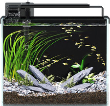 3 Gallon Fish Tank Aquarium Kit with Filter, LED Light with Timer, Siphon Vacuum