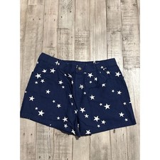 Carter's Kid Girls Navy Blue White Star Print Shorts Size 14 Elastic Waist